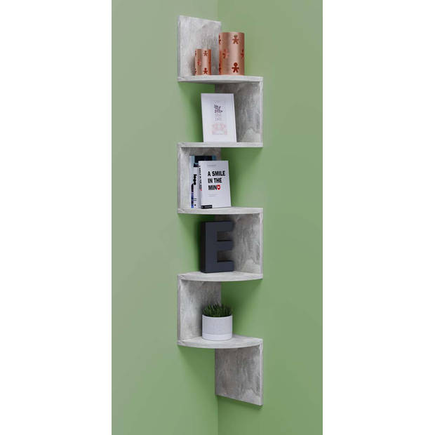 Mintis wandrek hoek 5 planken beton decor.