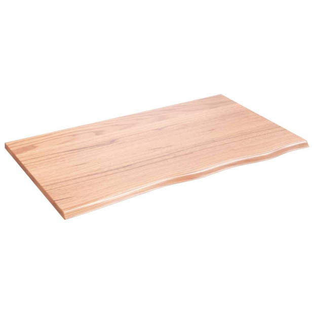 vidaXL Wandschap 100x60x2 cm behandeld massief eikenhout lichtbruin