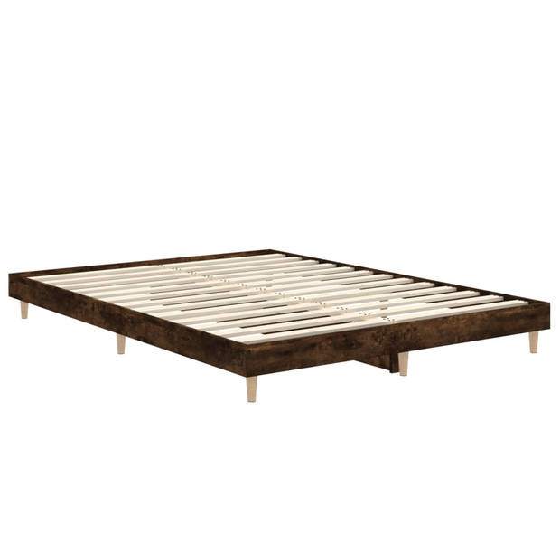 vidaXL Bedframe zonder matras hout gerookt eikenkleurig 140x190 cm