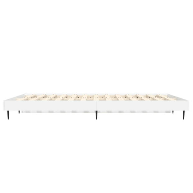 vidaXL Bedframe bewerkt hout hoogglans wit 120x190 cm