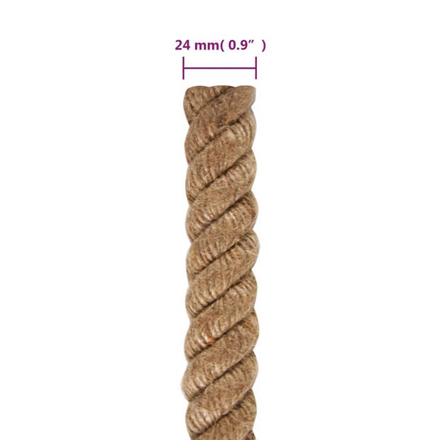 vidaXL Touw 50 m lang 24 mm dik jute