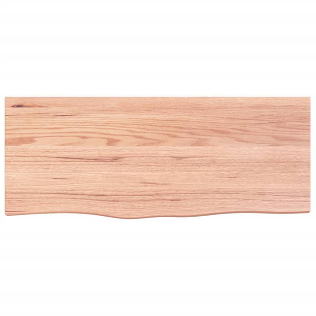 vidaXL Wandschap 100x40x2 cm behandeld massief eikenhout lichtbruin