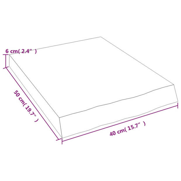 vidaXL Wandschap 40x50x(2-6) cm onbehandeld massief eikenhout