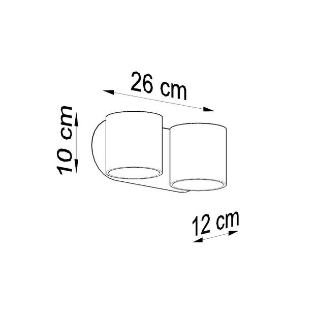 Sollux Wandlamp Orbis excl. 2x G9 zwart