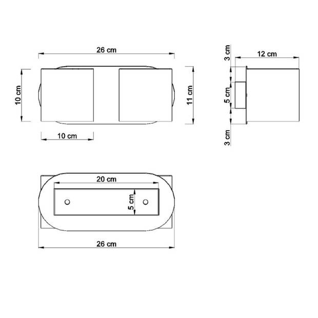 Sollux Wandlamp Orbis excl. 2x G9 grijs