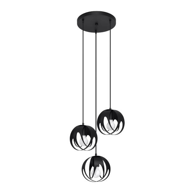 Sollux Hanglamp Tulos 3 lichts Ø 30 cm zwart