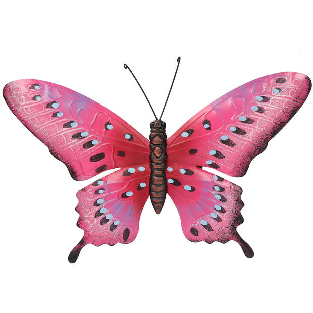 Tuin schutting/ muur decoratie vlinder - 35X24cm - 6 ass