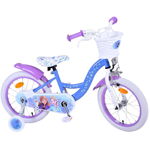 Disney Meisjesfiets Frozen II 16 Inch 29 cm Meisjes Terugtraprem Blauw/Paars