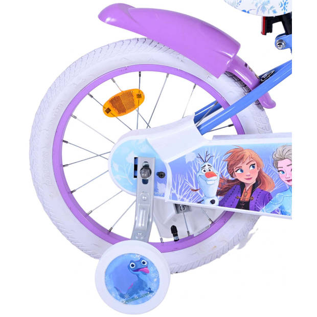 Disney Meisjesfiets Frozen II 16 Inch 29 cm Meisjes Terugtraprem Blauw/Paars