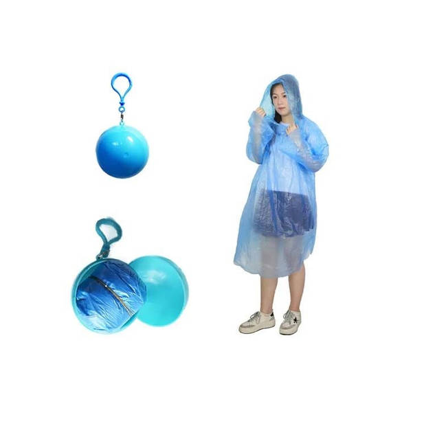 FEDEC Poncho - Handige reisverpakking - Blauw - 10 stuks