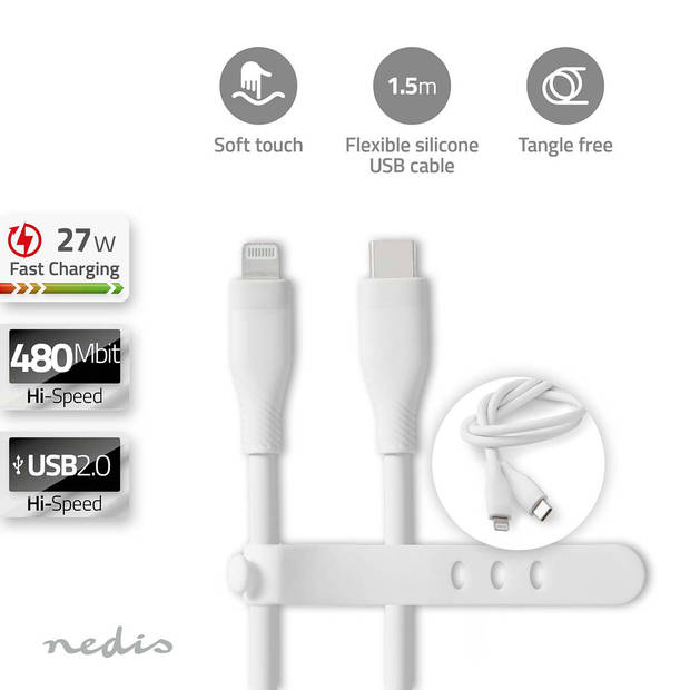 Nedis Lightning Kabel - CCGB39800WT15