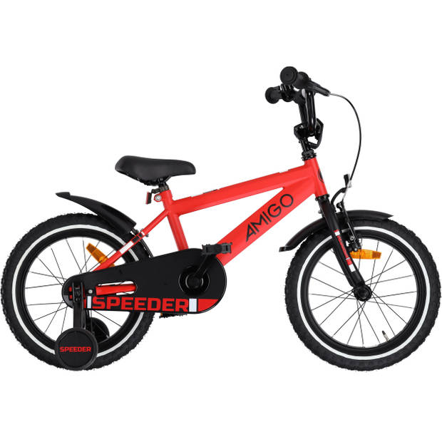 AMIGO Jongensfiets Speeder 16 Inch 27 cm Jongens Terugtraprem Rood/Zwart