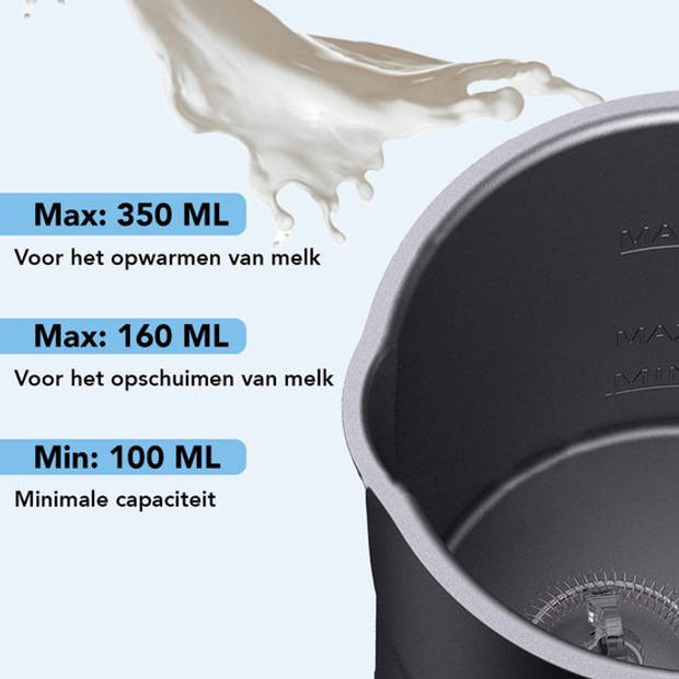 Infinity Goods 4-in-1 Elektrische Melkopschuimer - 350 ml - Opschuimen en verwarmen - Cappuccino - Vaatwasserbestendig -