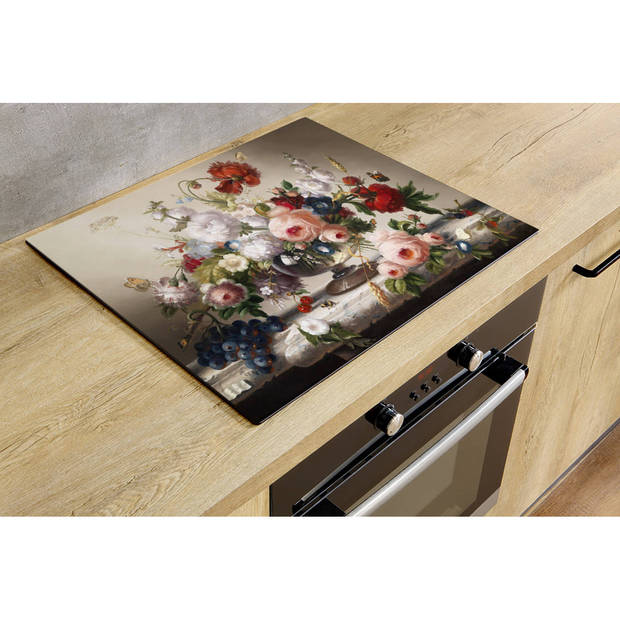 Inductiebeschermer - Vaas met Bloemen - 80x55 cm