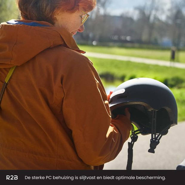 R2B Fietshelm Volwassenen - LED-verlichting - Maat M - 54-58 cm - Fietshelm Dames / Heren Elektrische Fiets -Skeelerhelm