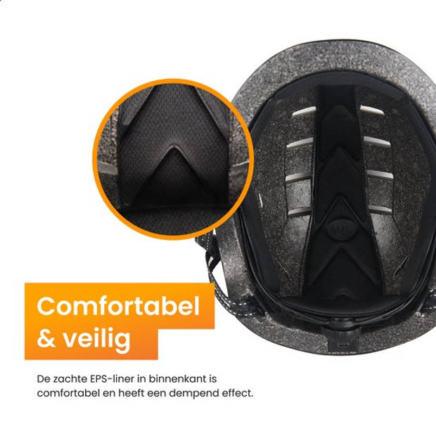 R2B Fietshelm Volwassenen - LED-verlichting -Maat XL - 61-64 cm - Fietshelm Dames / Heren Elektrische Fiets -Skeelerhelm