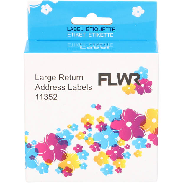 FLWR Dymo 11352 25 mm x 54 mm wit labels