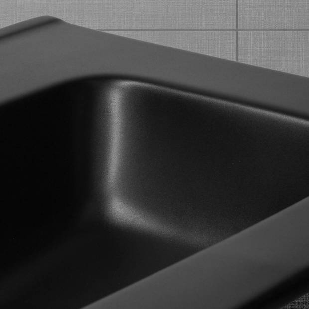 Wastafel 61x16,5x46 cm zwart keramiek ML-Design