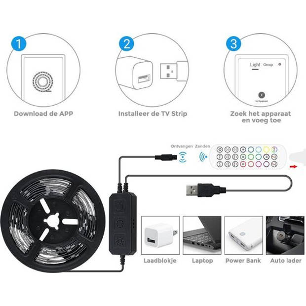 Nince TV Led Strip van Hoge Kwaliteit 2022 Model - USB Ledstrip 3 Meter - TV Led verlichting - TV Backlight