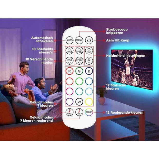 Nince TV Led Strip van Hoge Kwaliteit 2022 Model - USB Ledstrip 3 Meter - TV Led verlichting - TV Backlight