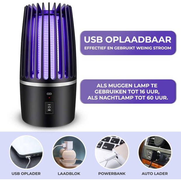 Nince Draadloze Muggenlamp - Insectenvanger - Muggenlamp UV