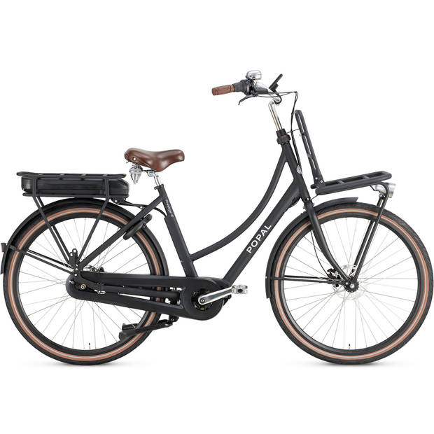 Popal Elektrische Transportfiets Daily Dutch Prestige-E 28 Inch 53 cm Dames 7V Hydraulische schijfrem Matzwart