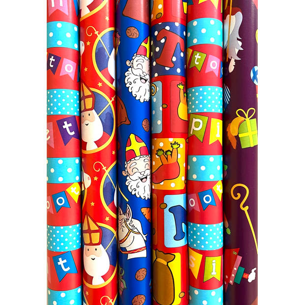 10x Rol Sinterklaas inpak-papier 300x70cm Sinterklaas Inpak Papier