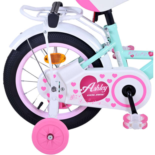 Volare Meisjesfiets Ashley 14 Inch 22,5 cm Meisjes Terugtraprem Mintgroen/Wit