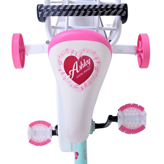 Volare Meisjesfiets Ashley 14 Inch 22,5 cm Meisjes Terugtraprem Mintgroen/Wit