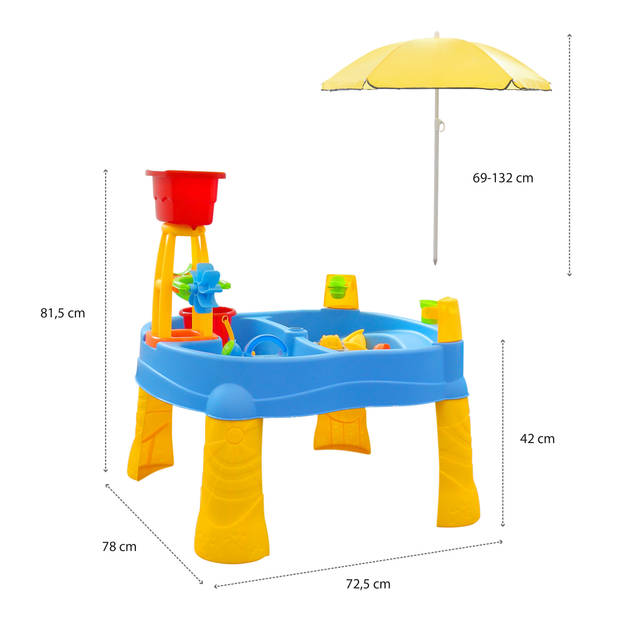 Sunny Aqua Explorer Zand & Watertafel met verstelbare parasol Inclusief accessoires