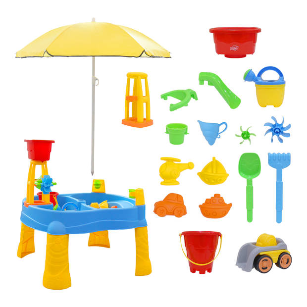 Sunny Aqua Explorer Zand & Watertafel met verstelbare parasol Inclusief accessoires