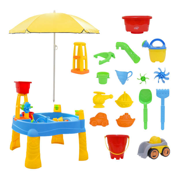 Sunny Aqua Explorer Zand & Watertafel met verstelbare parasol Inclusief accessoires