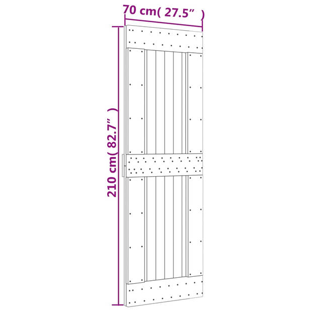 vidaXL Deur NARVIK 70x210 cm massief grenenhout