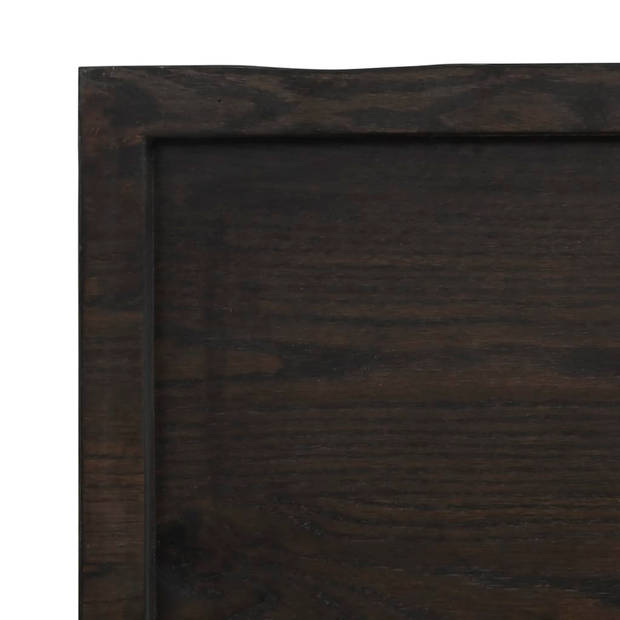vidaXL Tafelblad natuurlijke rand 100x60x(2-6)cm eikenhout donkerbruin