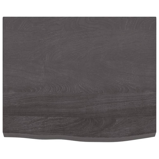 The Living Store Wandplank Rustieke Stijl - 60 x 50 x 4 cm - Massief Eikenhout - Donkergrijs