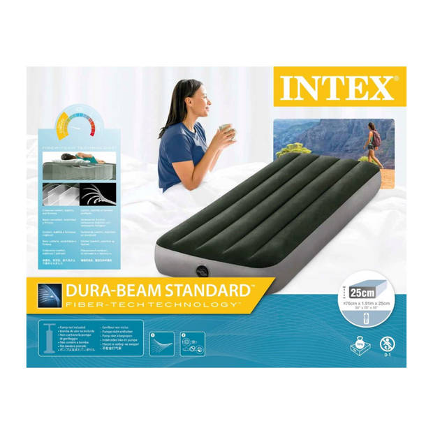 HIXA INTEX Luchtbed 1 Persoons Met Isolatiemat - Luchtmatras - Kampeermat - Campingmat