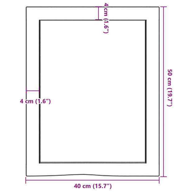 vidaXL Wandschap 40x50x(2-6)cm behandeld massief eikenhout donkerbruin