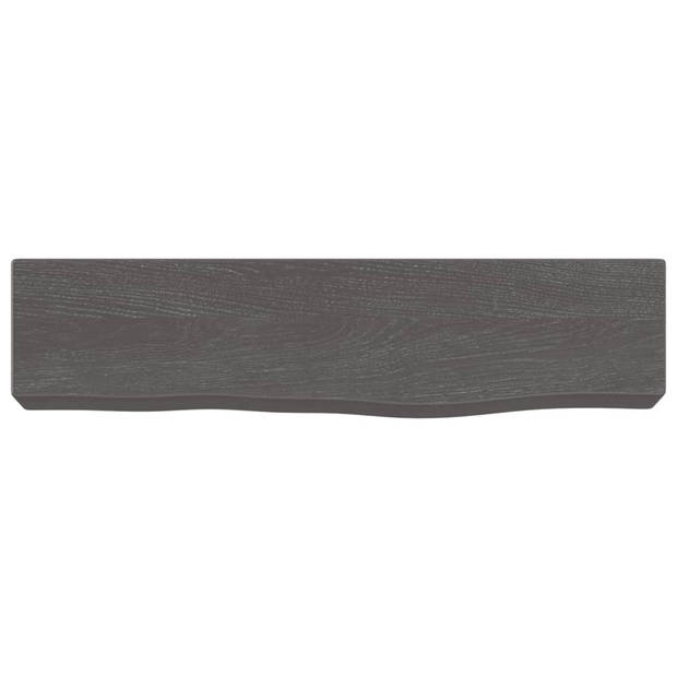 The Living Store Wandplank Rustiek Massief Eikenhout - 40 x 10 x 6 cm - Donkergrijs