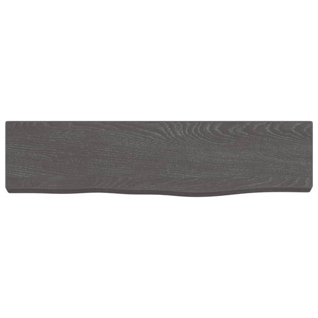 The Living Store Wandplank Rustiek Eikenhout - 40 x 10 x 2 cm - Donkergrijs - Draagvermogen 20 kg