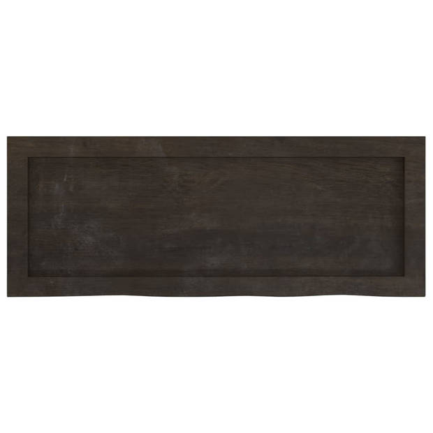 vidaXL Wandschap 80x30x(2-6)cm behandeld massief eikenhout donkerbruin