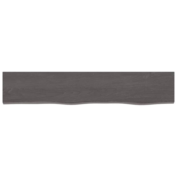 The Living Store Wandschap 100x20x4 cm behandeld massief eikenhout donkergrijs - Wandsteun