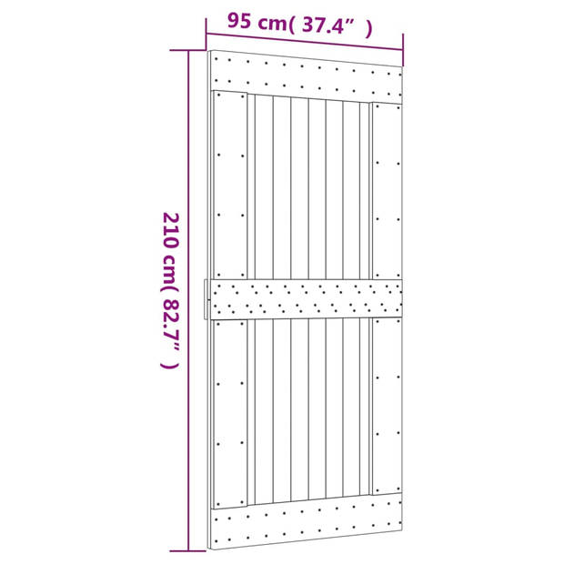 vidaXL Deur NARVIK 95x210 cm massief grenenhout