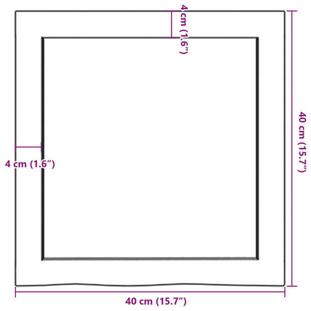 vidaXL Wandschap 40x40x(2-6)cm behandeld massief eikenhout donkerbruin