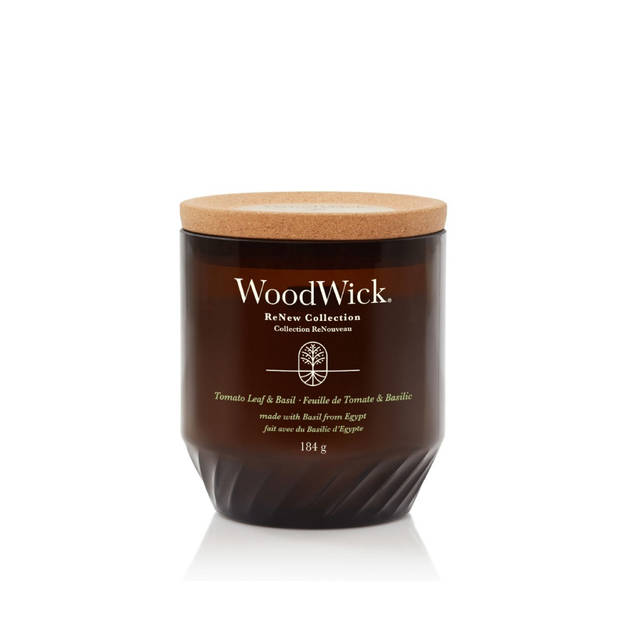 WoodWick Geurkaars Medium - ReNew - Tomato Leaf & Basil - 9.5 cm / ø 8 cm