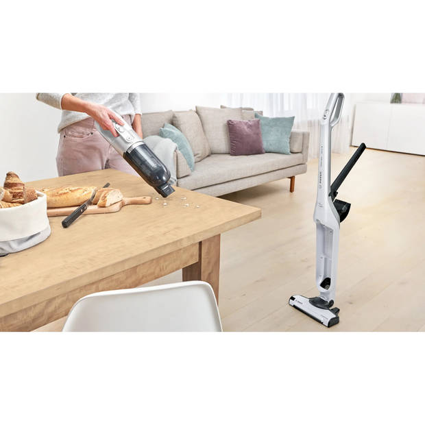 BOSCH BBH3ALL28 Draadloze 2in1 en Flexxo multifunctionele stofzuiger - 2 snelheden - 28 V - 55 minuten - Metallic wit