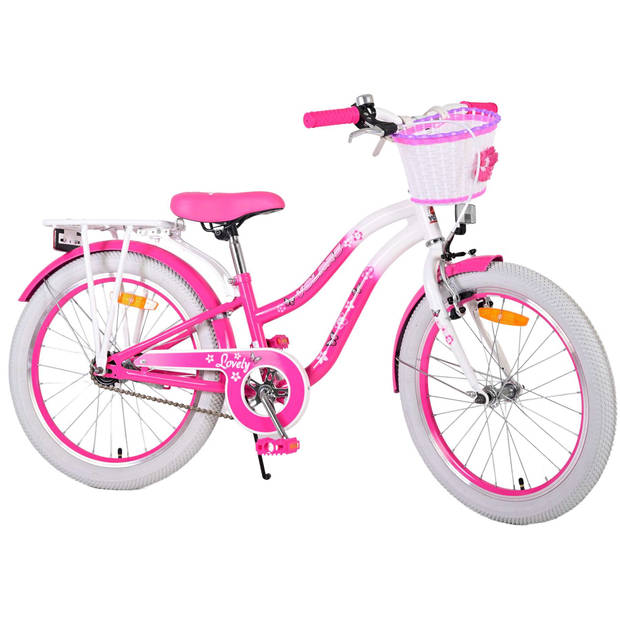 Volare Meisjesfiets Lovely 20 Inch 27,5 cm Meisjes Terugtraprem Roze/Wit