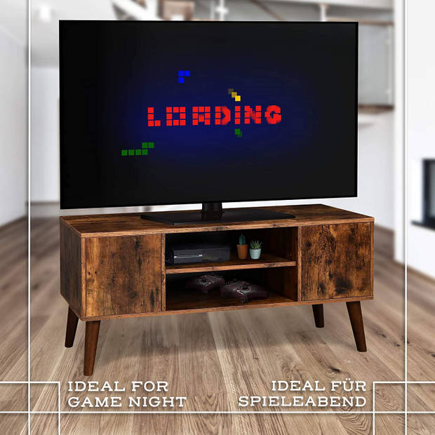 MIADOMODO® Lowboard televisiekast - 110 x 50 x 40 cm, voor tv 65 inch, voor woonkamer, kabelopening, donkerbruin - vi...