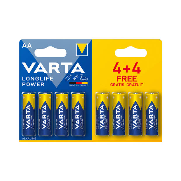 Varta longlife power AA 4 + 4 (20 stuks)