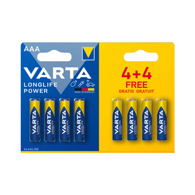 Varta longlife power AAA 4 + 4 (20 stuks)