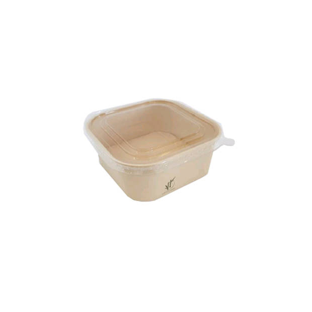 Saladebak bamboepapier vierkant (25x 1.25ltr)